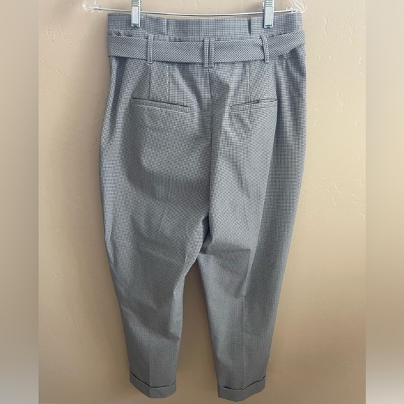 WHBM Petite Plaid high-waisted ankle pants with belt - Picture 4 of 4